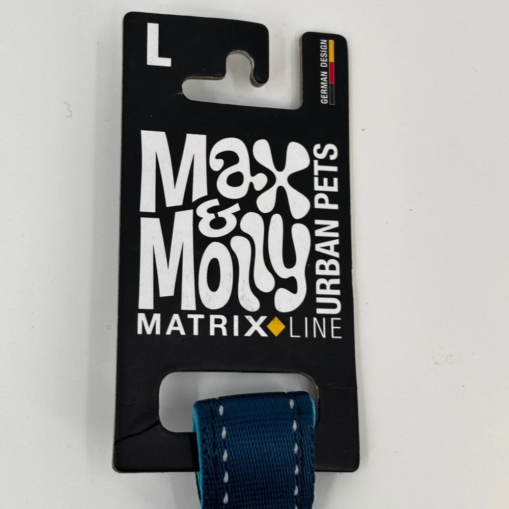 Max & Molly Dog Leash Large Blue Matrix Line Padded Reflective Urban Pets‎ 48